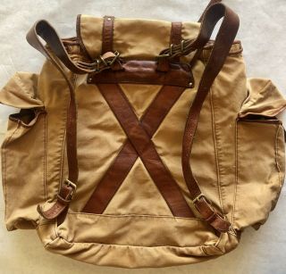 Vintage Ralph Lauren Leather & Canvas Drawstring Buckle Backpack 2
