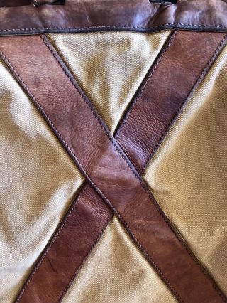 Vintage Ralph Lauren Leather & Canvas Drawstring Buckle Backpack 7