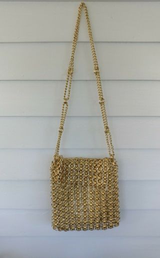 Vintage Paco Rabanne for Walborg 1960 ' s Gold Chain Link Formal Evening Bag EVC 2