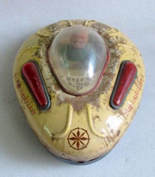 Vintage Old Battery Operated Space Surveillant Llitho Spaceship Tin Toy Japan? 3