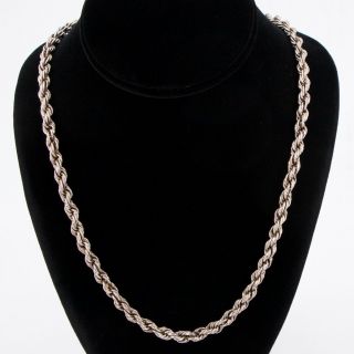 Vtg Sterling Silver - Mexico 6mm Rope Twisted Chain Link 40.  5 " Necklace - 96g