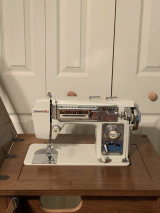 Vintage Morse Fotomatic Iv 4400 Sewing Machine In With Table Wow
