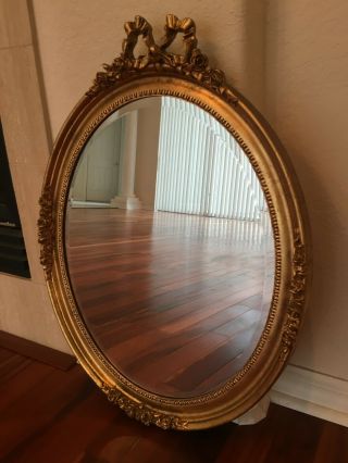 Vintage Oval Gold Framed Mirror