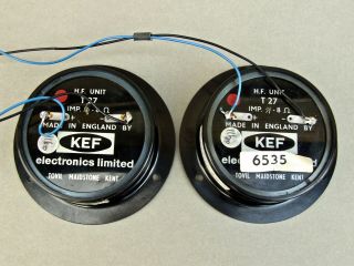 Pair Vintage Kef T27 6535 Tweeter Speakers Drivers Ls3/5a Interest Audiophile