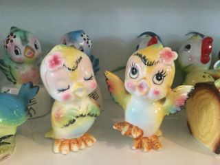 Vintage Anthropomorphic Yellow Birds Salt And Pepper Japan