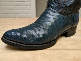 Vintage Panhandle Slim Full Quill Ostrich Cowboy Western Boots Size 9d Handmade