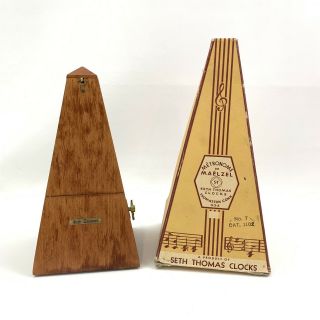 Vintage Metronome De Maelzel St.  Seth Thomas W/ Box 7 Cat 1102