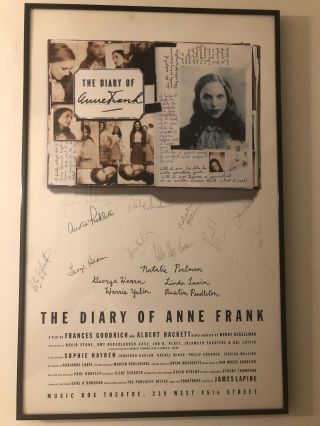 Autographed Broadway Poster - Thediary Of Anne Frank With Natalie Portman - Rare