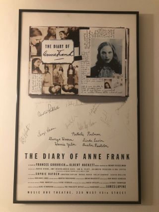Autographed broadway poster - TheDiary Of Anne Frank With Natalie Portman - Rare 2