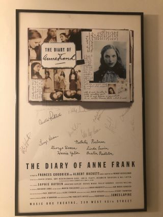 Autographed broadway poster - TheDiary Of Anne Frank With Natalie Portman - Rare 3