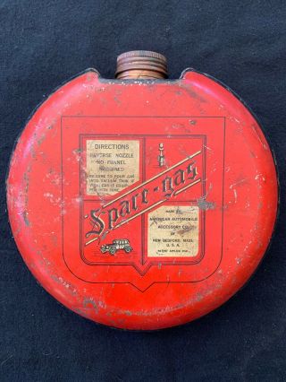 Vintage 9 " Spare - Gas.  Can Made By American Accessory Company Bedford,  Mass