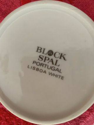 VINTAGE BLOCK SPAL - PORTUGAL LISBOA WHITE CUPS & SAUCERS SET OF 6 4