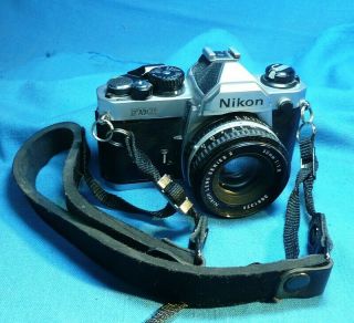 Vintage Nikon Fm2 Film Camera With Nikon Lens Series E 50mm 1:1.  8