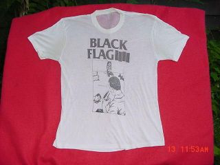 RARE VINTAGE 1980 ' S BLACK FLAG FAMILY MAN PAPER THIN PUNK ROCK SHIRT 2