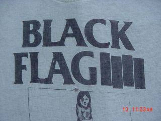 RARE VINTAGE 1980 ' S BLACK FLAG FAMILY MAN PAPER THIN PUNK ROCK SHIRT 3