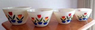 Vintage Fire - King Tulip Nest 4 Mixing Bowls