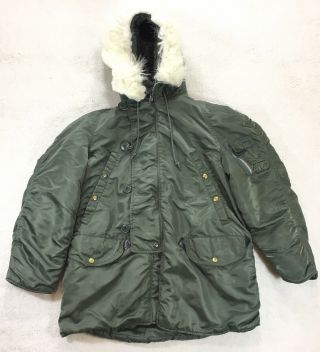 Vtg Usaf Alpha N - 3b Extreme Cold Weather Parka Coat Jacket Mens Small 70s 80s