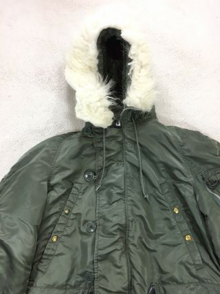 Vtg USAF Alpha N - 3B Extreme Cold Weather Parka Coat Jacket Mens Small 70s 80s 2