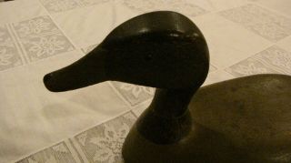 Vintage Black Duck Decoy by J Lyons stamped and branded old hunting bird 3