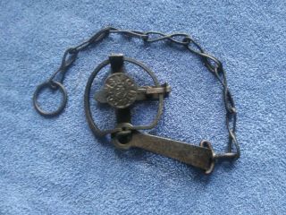 Vintage Steel Traps Sargent No.  O With Cast 8 Chain