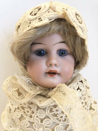 Unidentified 14” Antique German ? Doll Bisque Head Kid Body