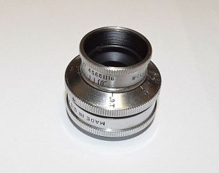 Vintage Wollensak Raptar 17mm F / 2.  7 Lens " C " Mount