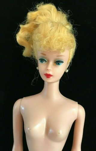 Vintage 60s ' Blonde Ponytail Barbie Doll with Swim Suit & 2 Outfittes Clothing 6