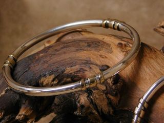 Vintage Sterling Silver and 14k Yellow Gold Bangles 3