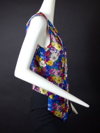 JIL SANDER - 1990s Floral Silk Georgette Waistcoat,  Size - 6 2
