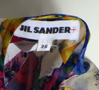 JIL SANDER - 1990s Floral Silk Georgette Waistcoat,  Size - 6 4