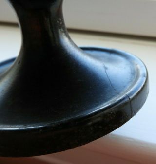 Vintage Pedestal Mahogany 5 Spools Thread Holder Display 1 Thimble Sewing BX1 - 7 5