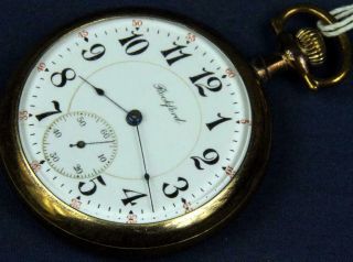 A 107.  Rockford 16 Size 17 J Iroquis Circa 1908 Porcelain Dial Pocket Watch.
