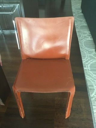 6 X Mario Bellini For Cassina Brown Leather Dining Chairs - Pre - Loved