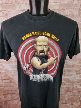 Rare Vintage Steve Austin 1998 Mtv Celebrity Death Match T - Shirt Xl Wwf