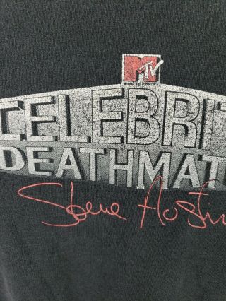 RARE VINTAGE Steve Austin 1998 MTV Celebrity Death Match T - shirt XL WWF 3