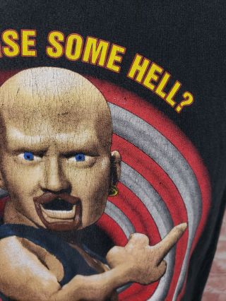RARE VINTAGE Steve Austin 1998 MTV Celebrity Death Match T - shirt XL WWF 4