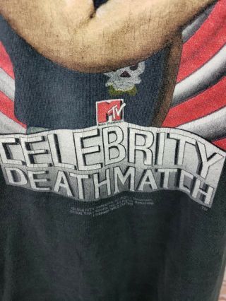 RARE VINTAGE Steve Austin 1998 MTV Celebrity Death Match T - shirt XL WWF 5