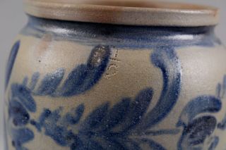 19thC Antique Pennsylvania Folk Art Gallon Blue Slip Stoneware Crock 4