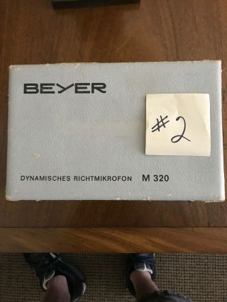 Beyer M 320 2 Ribbon Microphone Rare 1960’s Due To Cable.