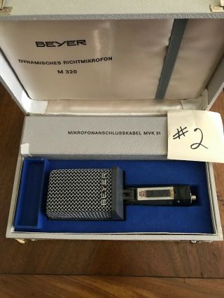 Beyer M 320 2 Ribbon Microphone Rare 1960’s Due To Cable. 2