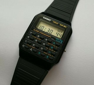 Vintage Casio Ca - 50 Calculator Alarm Chrono Dual Time Lcd Watch Qw - 437 Japan