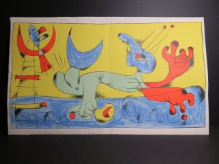 Vintage Color Lithograph - Composition 7 By Joan Miro
