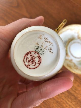 Antique French Sevres Hand Painted Porcelain Cup & Saucer 8