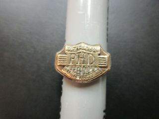 Rare Vintage Harley Davidson Phd Service Trained Technician Ring Gold