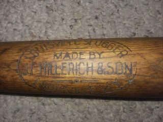 ANTIQUE c.  1905 JF HILLERICH AND SON VINTAGE BASEBALL BAT 34 inches 6