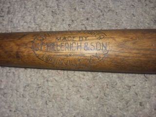 ANTIQUE c.  1905 JF HILLERICH AND SON VINTAGE BASEBALL BAT 34 inches 9