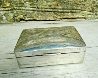 Vintage Antique Solid Sterling Silver Mahogany Wood Card Box 1917 Charles Green