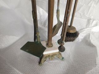 old vintage antique fireplace tool set fire place tools eagle brass poker shovel 4