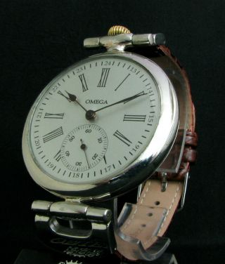 OMEGA Antique 1915 Mens Large Wristwatch Metal Dial 2