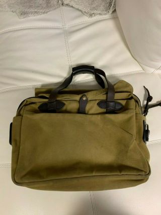 Filson Computer Briefcase Bag Rugged Twill Tan Vintage Discontinued